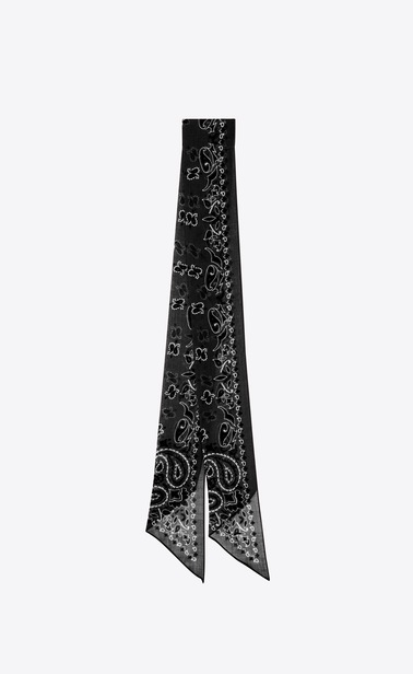 Lavallière tie in wool etamine with YSL bandana print